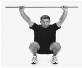 Have client press the dowel overhead until bilateral elbows are