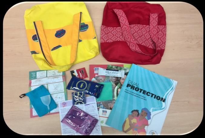 Intervention activities: SRH packs For FSW s hesitant to go to a public healthcare facility just to get condoms, peers ensured steady supply by administering SRH packs on a monthly basis These packs