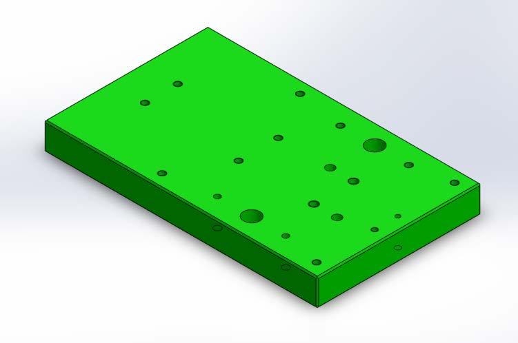 4.2.1. Hülsipressi CAD mudel Esimesena konstrueeriti alusplaat hülsipressile. Alusplaadile kinnituvad ülejäänud detailid, kasutades selleks tihvte ja polte.