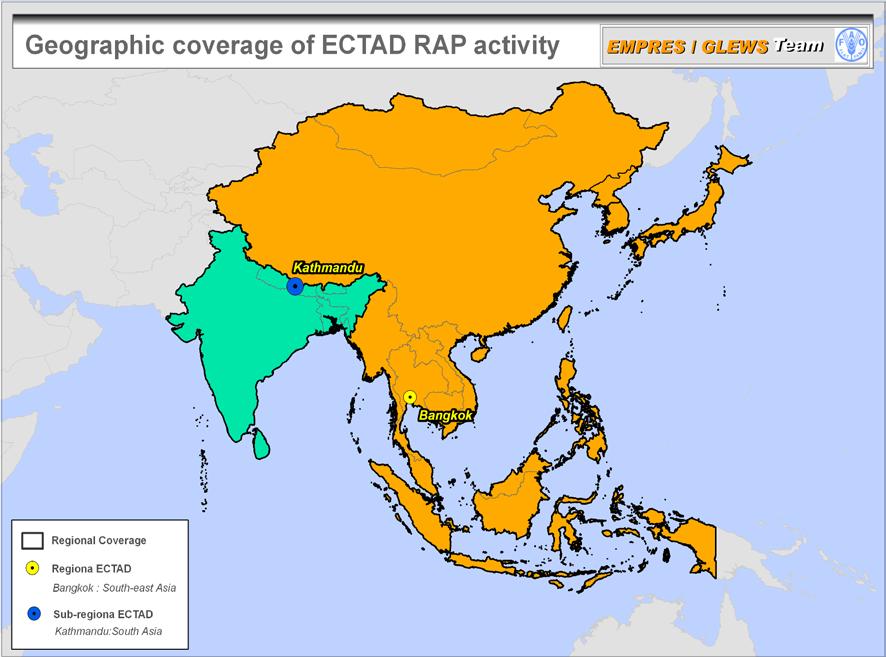 ECTAD-RAP established in December dello 2005 schema in FAORAP, Bangkok Sub-regional ECTAD in September Quarto