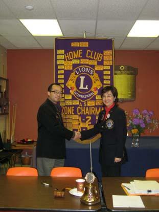 Secretary Roy James, PP of Vancouver Central Lions Club Secretary Grace Hwo, PP of Vancouver