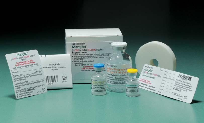 Items Required by Pharmacy to Prepare MARQIBO MARQIBO Kit 1 1 set of constitution instructions 1 vial containing VinCRIStine Sulfate Injection, USP (1 mg/ml, 5 ml) active ingredient 1 vial containing