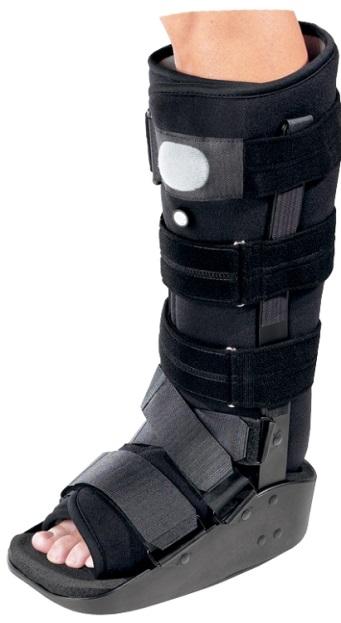 REST IS IN AN ANKLE BRACE OR CAST BOOT SOMETIMES WITH CRUTCHES.