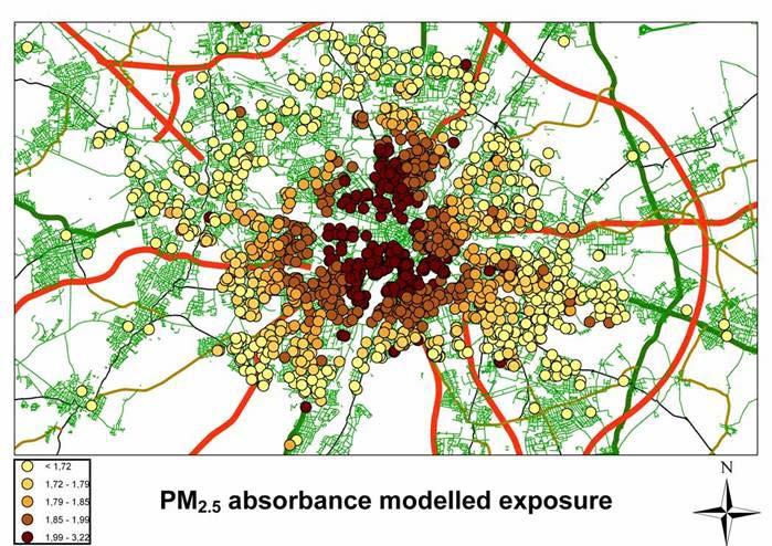 Exposure to traffic related particles of toddlers