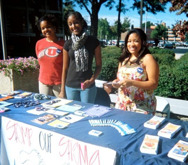 They tabled and collaborated with Greek Life as step performers to bring attention to the tables.