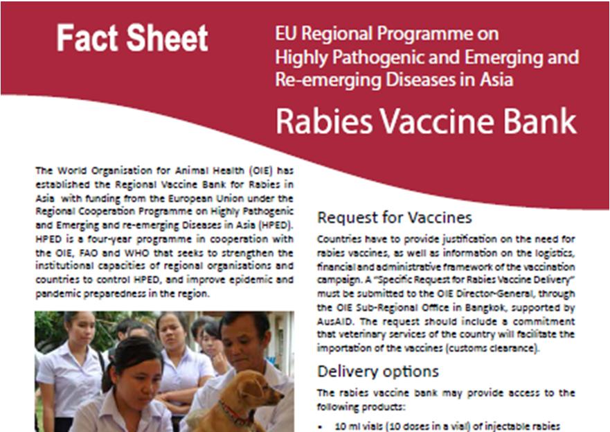 Regional Vaccine Bank for Rabies in Asia Procedures for requesting vaccines