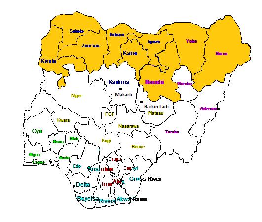 Nigeria Experience: 1 The area highlighted in yellow depicts states that fall into the sahel region of the country SMC was implemented in only 5 out of 227 eligible LGAs Nine (9) States are eligible