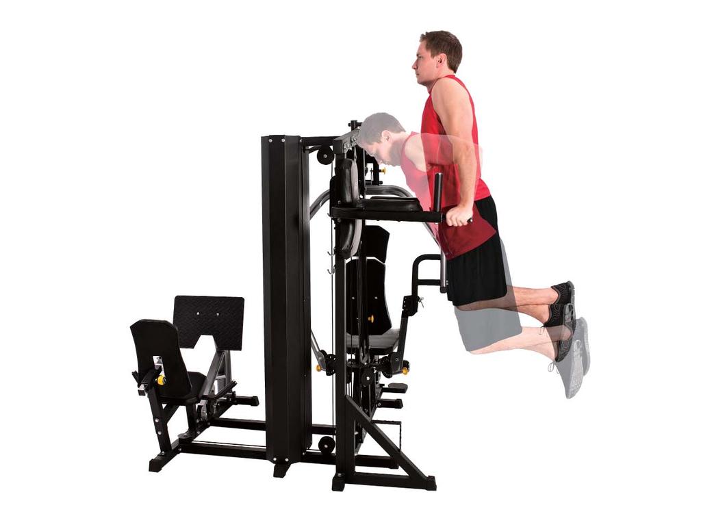 TRICEP DIPS 6 1. Face the VKR station and grip the dip handles firmly. 2.
