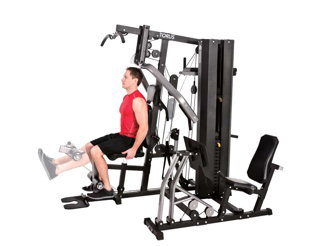 SEATED LEG EXTENSION 4 1. Adjust the seat height to place your knees as close as possible to the leg lever pivot. 2.
