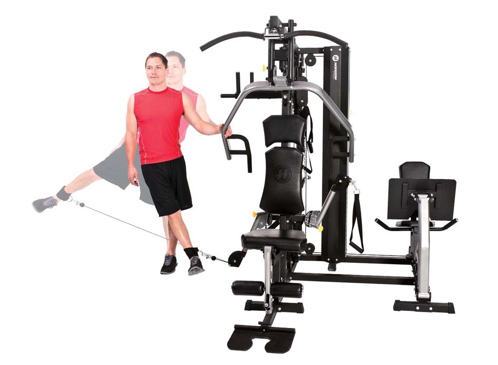 HIP ABDUCTOR LEG RAISE 7 1. Adjust the free-motion arm to the downward position and attach ankle strap. 2. Stand with your side to the machine. The ankle strap cuff should be on your outside leg. 3.