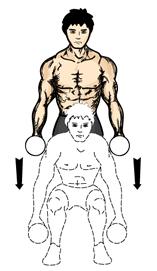 4. Fully extend your arms. 1. Pull the lever/t-bar until it touches your chest remembering to keep your torso parallel to the ground. 2.