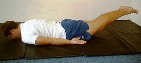 Mobilising Exercise Spine Extension During phase two the following spine extension mobilising exercise is included. Lie on the stomach with the arms by the side.