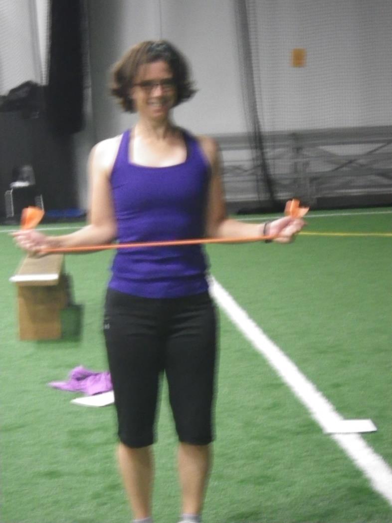Bilateral Shoulder External Rotation Keep elbows glued to sides to isolate rotator cuff muscles in shoulders.
