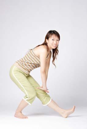 Bend forward until you feel a stretch in your hamstring muscles. Hold the stretch for 20 seconds.