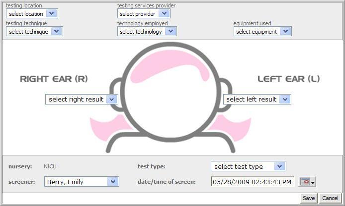 CDC-RFA-DD09-903 esp TM Functionalities: Adding Patient Testing Data Import Test Results can be found under the patient tab and allows the user to import hearing data previously exported from various