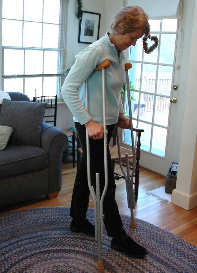 Rehabilitation Beginning to Walk after Surgery At first, you will use a walker as you begin to walk. Once you are steady on your feet, you will progress to crutches.