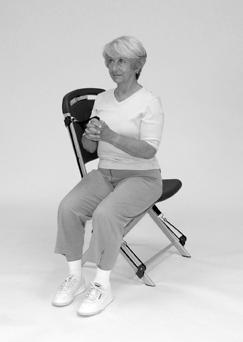 Oblique Strengthening Goal: To improve trunk strength. 1. Sit on side of chair as shown. 2. Grasp upper cable handle and hold in front of sternum with both hands (Fig. A).