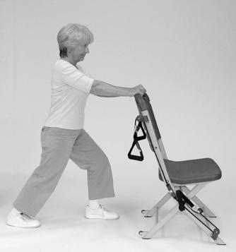 Hip Flexor Stretch - Alternate Technique 1. Stand facing back of chair with hands on Balance Bar for support. 2.