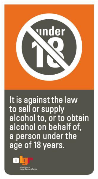 Mandatory signs Liquor signs for all licensed premises For most hotels and registered clubs, only two or three types of liquor signage are required to be displayed, while for on-licences operating as