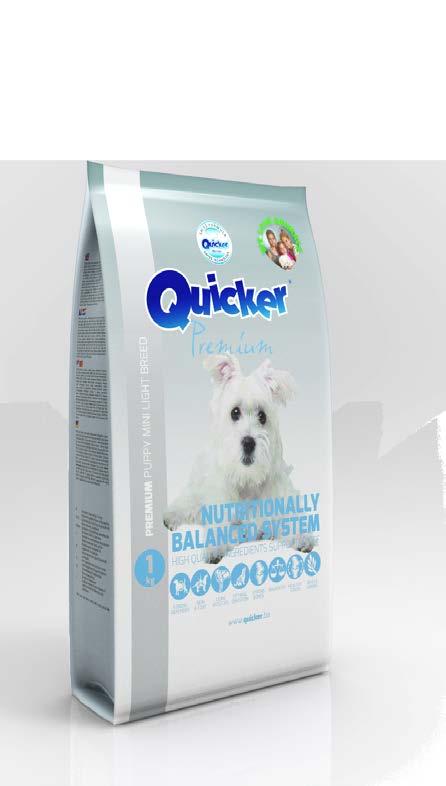 Quicker Premium Puppy Light breeds contains salmon meal and salmon oil.