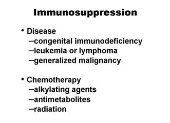 Immunosuppression Live vaccines can cause severe or fatal reactions in immunosuppressed persons due to uncontrolled replication of the vaccine virus.