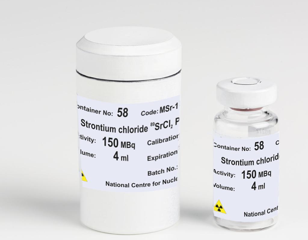 Strontium chloride 89 SrCl 2 solution for injection Stronti ( 89 Sr) chloridi solutio iniectabilis code: MSr-1 Strontium-89 chloride 37.5 MBq/ml.