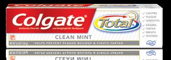 Colgate Total Clean Mint Toothpaste Contains a unique copolymer formula that fights plaque germs for 12 hours and reduces