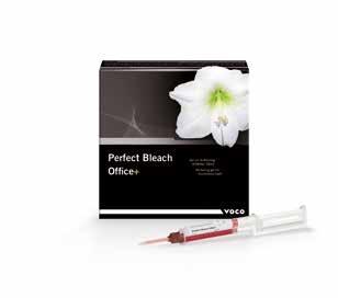 Whitening Perfect Bleach Office+ Whitening gel for discoloured teeth Satisfied patients, satisfied practitioners Perfect Bleach Office+ is a particularly effective gel which achieves lastingly