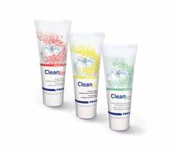 Professional cleaning CleanJoy Fluoride-containing tooth cleaning and polishing paste in three cleaning grades In addition to thorough sound oral hygiene at home, the basis for the prophylaxis of