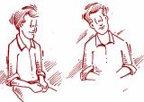 - Stretch slowly backwards in your chair. - Arch your back slightly and gently. - Hold stretch for 6-10 seconds. - Repeat 5 times with 5-10 second rest period between stretches.