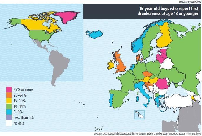 B. Risky drinking and drunkenness in European
