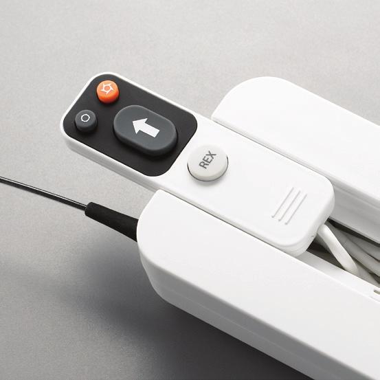 Lighter and more ergonomically designed control POD Control buttons
