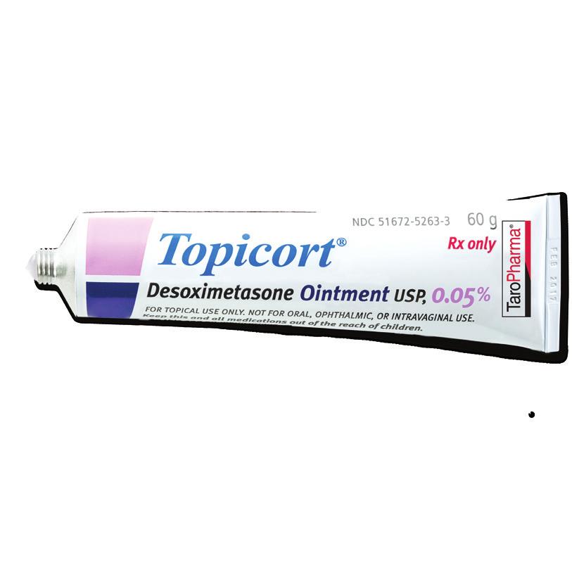 For your patients with corticosteroid-responsive dermatoses... SPREAD THE Provide relief with Topicort 0.