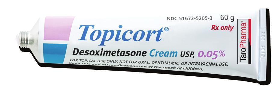 05% and Topicort (desoximetasone ointment USP) 0.05% are contraindicated in those patients with a history of hypersensitivity to any of the components of the preparation.