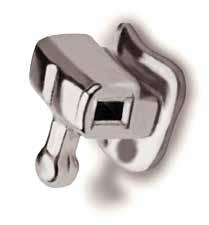elf-ligating Appliance System Chamfered tube opening to assist in wire insertion Metal injection molded, including integral hook No tie-wings to come into occlusion Ligature wire channel Micro-etched