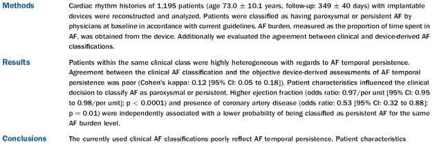 Charitos et al, JACC 2014 Do PerAFand PAF have the same basic triggering mechanism?