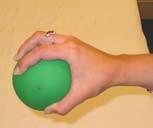 4 Ball squeeze exercises Holding a rubber ball or tennis ball, squeeze the ball and hold for 5 seconds Prone rowing The starting position for this exercise is to bend