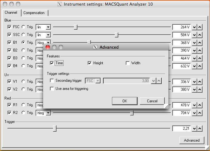 5. Acquire samples with height parameter activated which can be chosen in the instrument settings. Press Edit, Instrument Settings, Advanced, and mark Height.