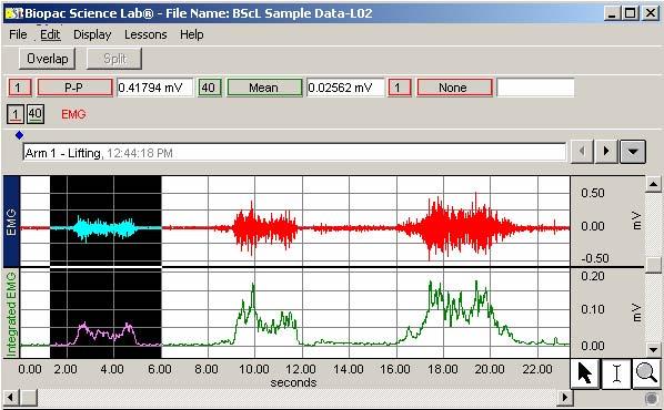 browse to the required file. Channel CH1 CH40 Displays EMG (raw signal) Integrated EMG Fig. 2.7 2.