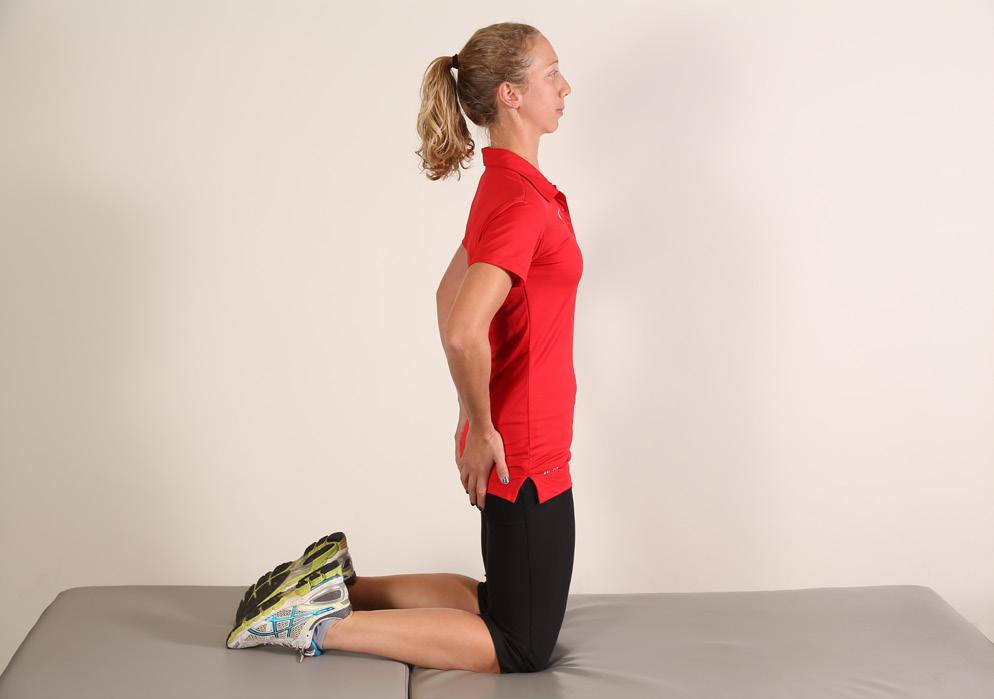 As you build strength, start in the Tall Kneeling position, work to support your weight only on the surgery leg.
