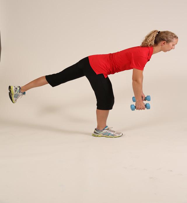 Bend forward at the hips and keep the back straight. Only bend forward as far as you can without rounding your back. Do 3 sets of 15 repeats for this exercise.