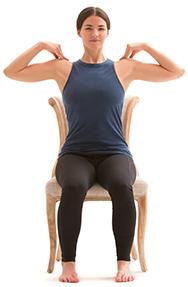 5 minutes or less Enhances circulation in the shoulders and upper back Carol Krucoff 6 2. angel wings with circles From seated mountain pose, extend your arms forward.