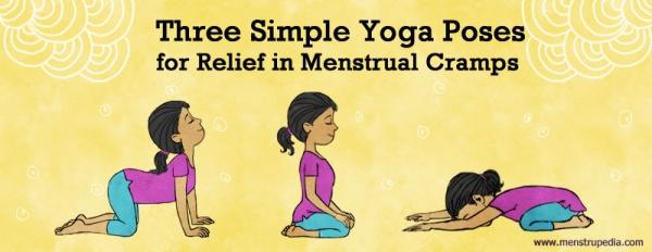 Three Simple Yoga Poses for Relief from Menstrual Cramps Are you in pain during your periods? Many of us suffer from menstrual cramps, but the good news is that we don t have to.