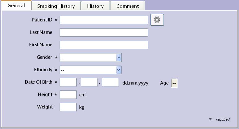 Performing a Test Admitting a New Patient Click New Patient. Enter a patient ID and press the TAB key or the Enter key (click to enter an automatically generated ID).