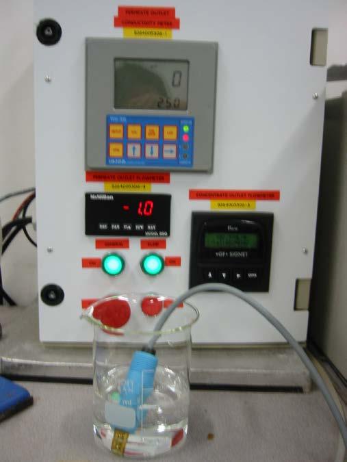 EXPERIMENTAL SET-UP AND PROCEDURE Figure 3.7: On-line conductivity meter used in the experiment. Figure 3.6: Calibration Curve 350 300 y (manual) = 1.