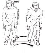 Perform 1 set of 10 reps per leg (complete all 10 reps with the one foot forward before changing and starting with the other leg forward).