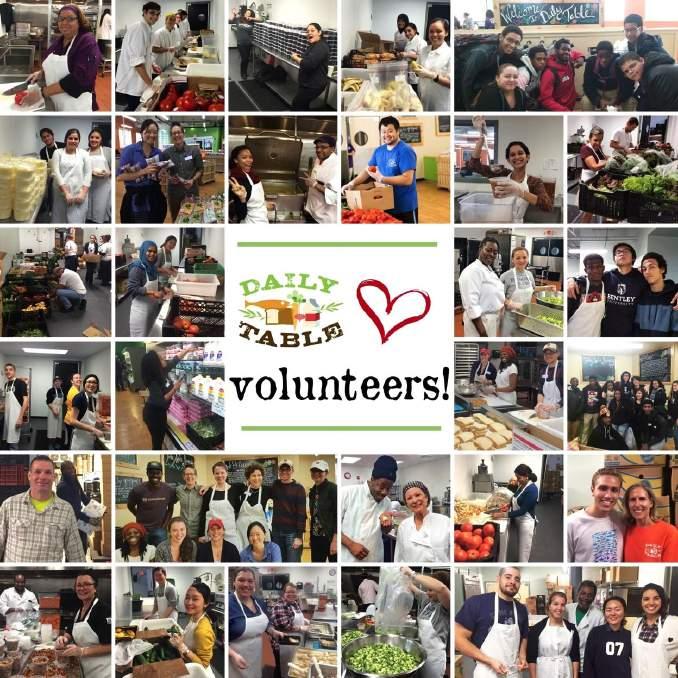 OUR VOLUNTEERS We rely on our volunteers to sort donations, prep produce, package and