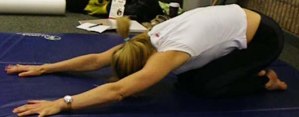 Back straight, feel extension and warming stretch in arms, side, legs Exercise 21: