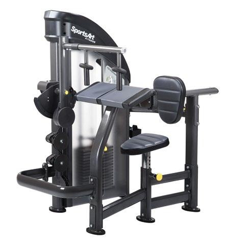 P725 TRICEPS EXTENSION Contoured Cam System Specially designed cams provide unparalleled ergonomics throughout the entire motion; ofering a perfect start, strong finish, and smooth resistance for