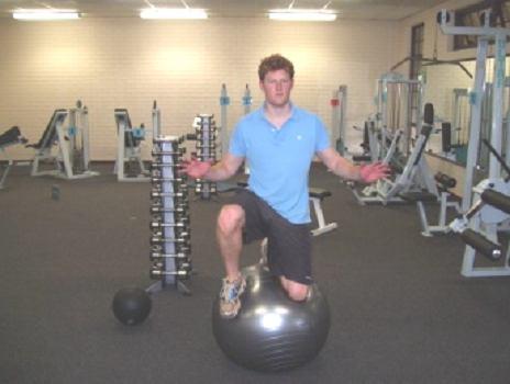Stability Ball Balance Balance on the ball on your knees for the required time.